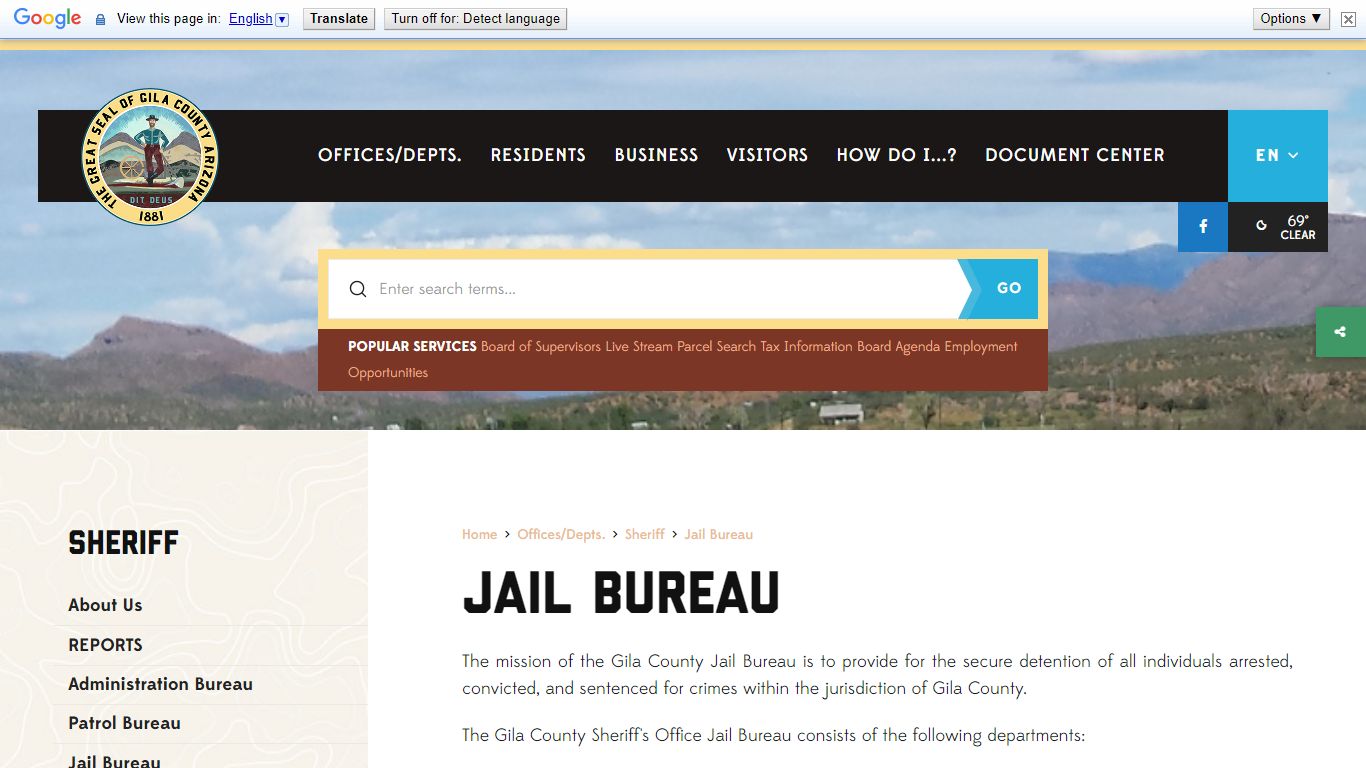 GIla County Sheriff Jail Bureau